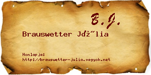 Brauswetter Júlia névjegykártya